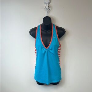 Nike Dri-Fit Tank Top Blue and Orange Cut Out Tank Top